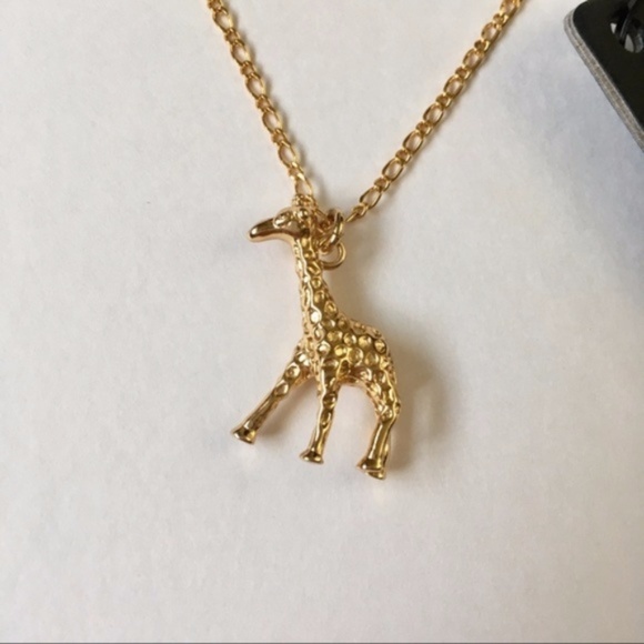 Jcrew adorable giraffe gold pleated long necklace - Picture 2 of 7